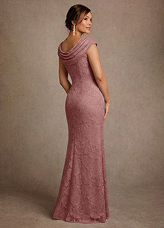 Azazie Irvine vestidos de madre de la novia Vestido de Rosa Polvorienta de Devorado Floral de Corte en A con Plisado image2