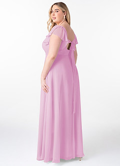 Azazie Syenna Bridesmaid Dresses Candy Pink A-Line Ruched Chiffon Dress image9