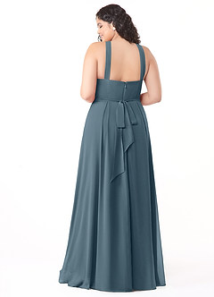 Azazie Dixie Bridesmaid Dresses Twilight A-Line Halter Pleated Chiffon Dress image10