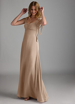 Azazie Lizet Bridesmaid Dresses Taupe A-Line Sweetheart Neckline Chiffon Dress image1