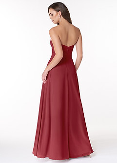 Azazie Arabella Allure Bridesmaid Dresses Pomegranate A-Line Sweetheart Neckline Chiffon Convertible Dress image2