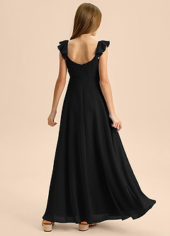 Azazie Carmin Junior Vestido de Negro de Gasa de Corte en A con Volante image2