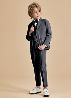 front Oliver Boys Charcoal 5-Piece Suit