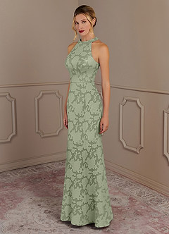 Azazie Tyra Kleider für die Brautmutter Meerjungfrau-Linie Blumen-Burnout Kleid Agave image2