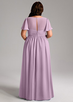 Azazie Verna Maternity Bridesmaid Dresses A-Line V-Neck Ruched Chiffon Floor-Length Dress image12