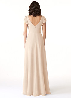 Azazie Omari Brautjungfernkleider A-Linie Chiffon Kleid Alabaster Weiß image2