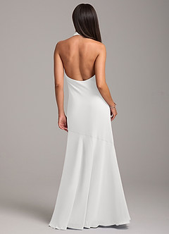 Azazie Lorena Vestidos de madrinha de casamento Vestido Branco de Chiffon de sereia com Plissado image7
