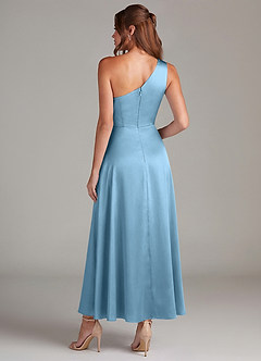 Azazie Brooke Suknie dla druhen Linia A Jedno ramię Satyna elastyczna Długość kostki Sukienka image7