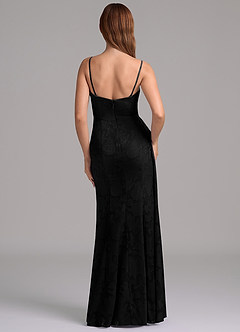 Azazie Amyra 신부 들러리 드레스 인어 오프 더 숄더 플로럴 번아웃 바닥 길이 드레스 image7