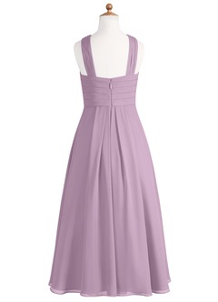 Azazie Kaleigh Junior Wisteria A-Line Pleated Chiffon Dress image7
