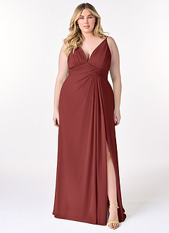 Azazie Maren Allure Finale sale Jurk van Chiffon met A-lijn V-hals kant De Nevel image6