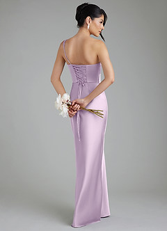 Azazie Sabrina Bridesmaid Dresses Frosted Lilac Mermaid Corset Stretch Satin Dress image2