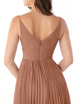 Azazie Raychelle Jurken voor bruidsmeisjes Jurk van Chiffon met A-Lijn V-hals Bronzeertint image6