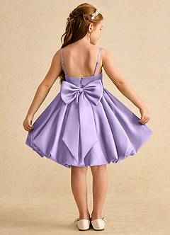 Azazie Davine Flower Girl Dresses Lilac A-Line Spaghetti Strap Matte Satin Dress image1