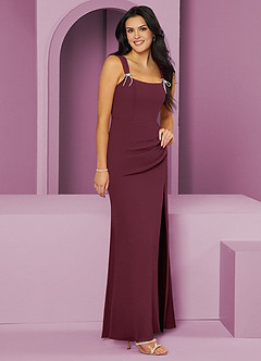 Barbie ♥ Azazie Bridesmaid Dresses Cabernet Mermaid Pleated Chiffon Dress image4