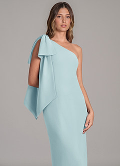 Azazie Capri Robes de demoiselle d'honneur Robe Trapèze en Mousseline de soie Une épaule Verre De Mer image7