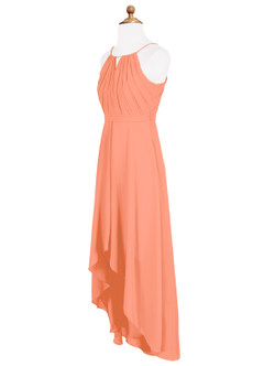 Azazie Oaklynn Junior Robe Trapèze en Mousseline de soie Plissée Coucher De Soleil image8