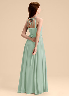 Azazie Arianthe Junior Agave A-Line Pleated Chiffon Dress image5