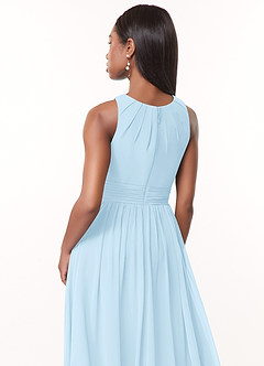 Azazie Harper Bridesmaid Dresses Sky Blue A-Line Pleated Chiffon Dress image4