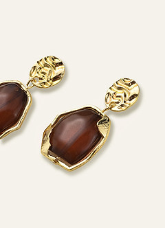 front Molten Resin Drop Earrings