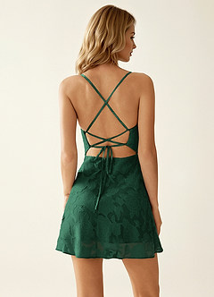 Nevieve Emerald Green Open Back Mini Dress image6