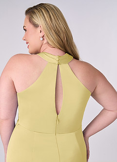 Barbie ♥ Azazie Bridesmaid Dresses Lemon Sorbet Sheath Stretch Satin Dress image11