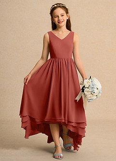 Azazie Kitten Junior Formal Flower Girl Klänningar Klä A-Line i Chiffong image4