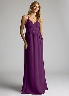 Azazie Emree Maternity Bridesmaid Dresses A-Line Chiffon Floor-Length Dress image3