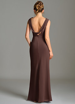 Azazie Kieryn Brautjungfernkleider Meerjungfrau-Linie Plissee Chiffon Kleid Ganache image2