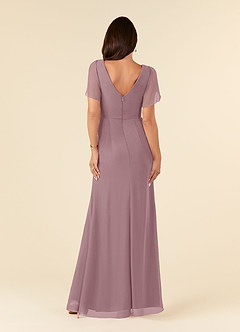 Azazie Marianne Mother of the Bride Dresses Dusty Rose Sheath V-Neck Pleated Chiffon Dress image2