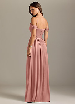 Azazie Calianna Bridesmaid Dresses Rosette A-Line Off the Shoulder Stretch Satin Convertible Dress image10