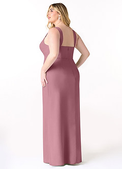 Azazie Denice Bridesmaid Dresses Vintage Mauve Sheath Pleated Chiffon Dress image12