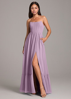 Azazie Kailee Bridesmaid Dresses Wisteria A-Line with Pockets Chiffon Dress image1