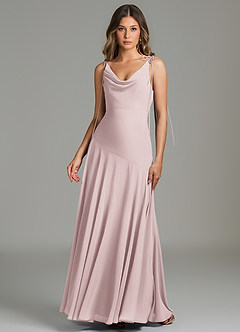 Azazie Dawn Bridesmaid Dresses Blushing Pink Mermaid Pleated Chiffon Dress image7