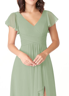 Azazie Omari Bridesmaid Dresses Dusty Sage A-Line Chiffon Dress image5