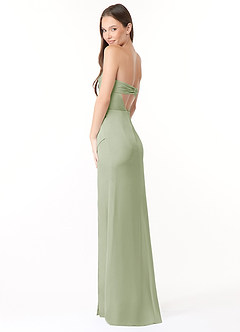 Azazie Leonis Bridesmaid Dresses Dusty Sage Mermaid Pleated Stretch Satin Convertible Dress image7
