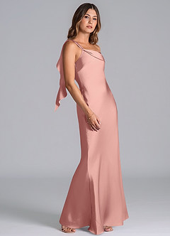 Azazie Driea Brudtärnklänningar Klä av Sjöjungfru i Stretch Satin Ena axeln Rosett image5