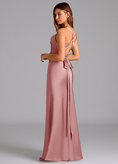 Azazie Hati Brudtärnklänningar Klä av Sjöjungfru i Stretch Satin Dammig Ros image6