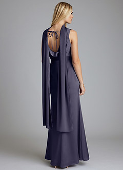 Azazie Tallie Bridesmaid Dresses Stormy Mermaid Pleated Stretch Satin Dress image4