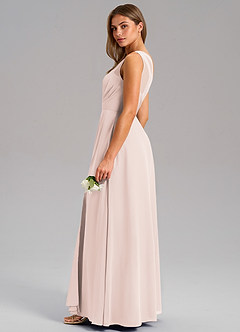 Azazie Phaedra Bridesmaid Dresses Rose Petal A-Line One Shoulder Chiffon Dress image6