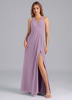 Azazie Dorota Bridesmaid Dresses Wisteria A-Line Pleated Chiffon Dress image3