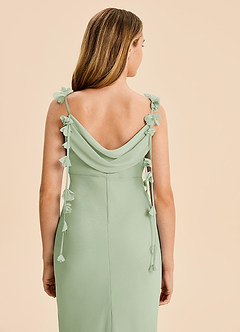 Azazie Trinity Junior Dusty Sage Mermaid Pleated Chiffon Dress image5