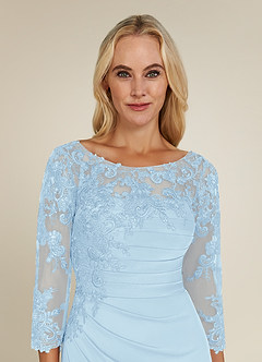 Azazie Alisondra Mother of the Bride Dresses Sky Blue Sheath Scoop Lace Lace Dress image5