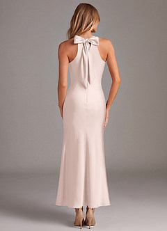 Azazie Doretta Bridesmaid Dresses Blushing Pink Mermaid Pleated Stretch Satin Dress image6