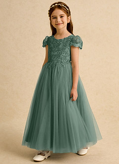Azazie Puff Flower Girl Klänningar Klänning Balklänning i Tyll Spets image2