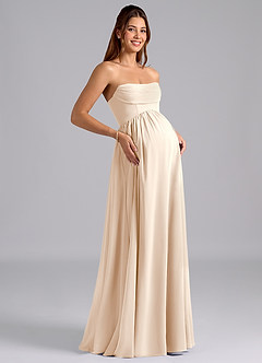 Azazie Saige Maternity Bridesmaid Dresses A-Line Pleated Chiffon Floor-Length Dress image8