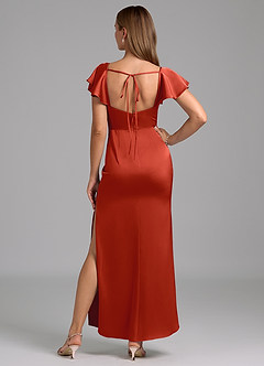 Azazie Demia 신부 들러리 드레스 쉬스 스윗하트 네크라인 스트레치 새틴 발목 길이 드레스 image6