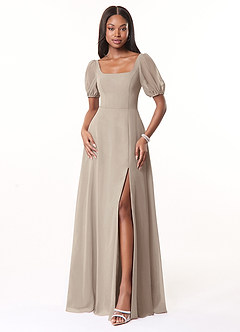 Azazie Alani Bridesmaid Dresses Frost A-Line Square Neckline Chiffon Dress image1