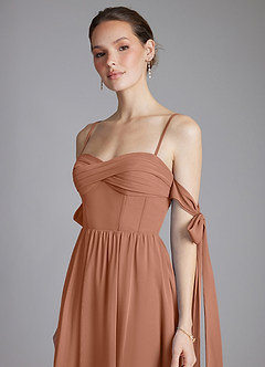 Azazie Ayanna Suknie dla druhen Linia A Zza ramienia Szyfon Do ziemi Sukienka image4