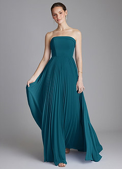 Azazie Mariana Bridesmaid Dresses Ink Blue A-Line Strapless Chiffon Dress image5